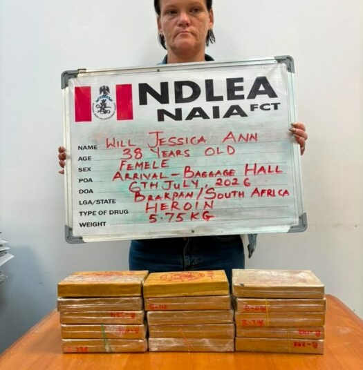 NDLEA Arrests South African Woman, Seizes ₦10.3bn Worth Of Drugs