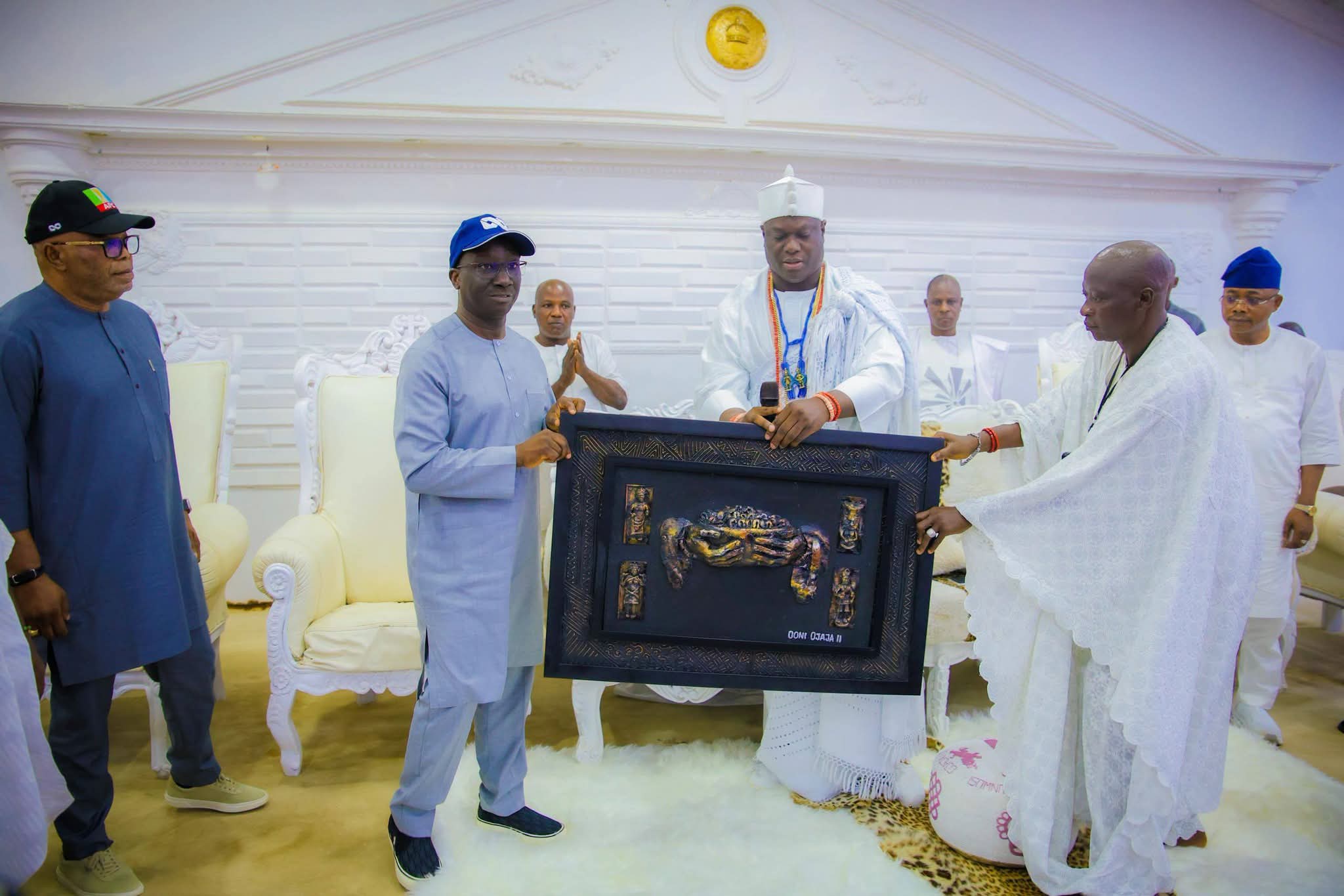 Ooni Praises Gov Okpebholo's Leadership Style, Humility During Palace Visit