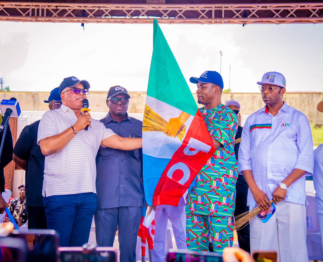 BREAKING: APC Hands Party Flag to Sunny Ekpeson, Unveils Etsako East Chairmanship Candidate