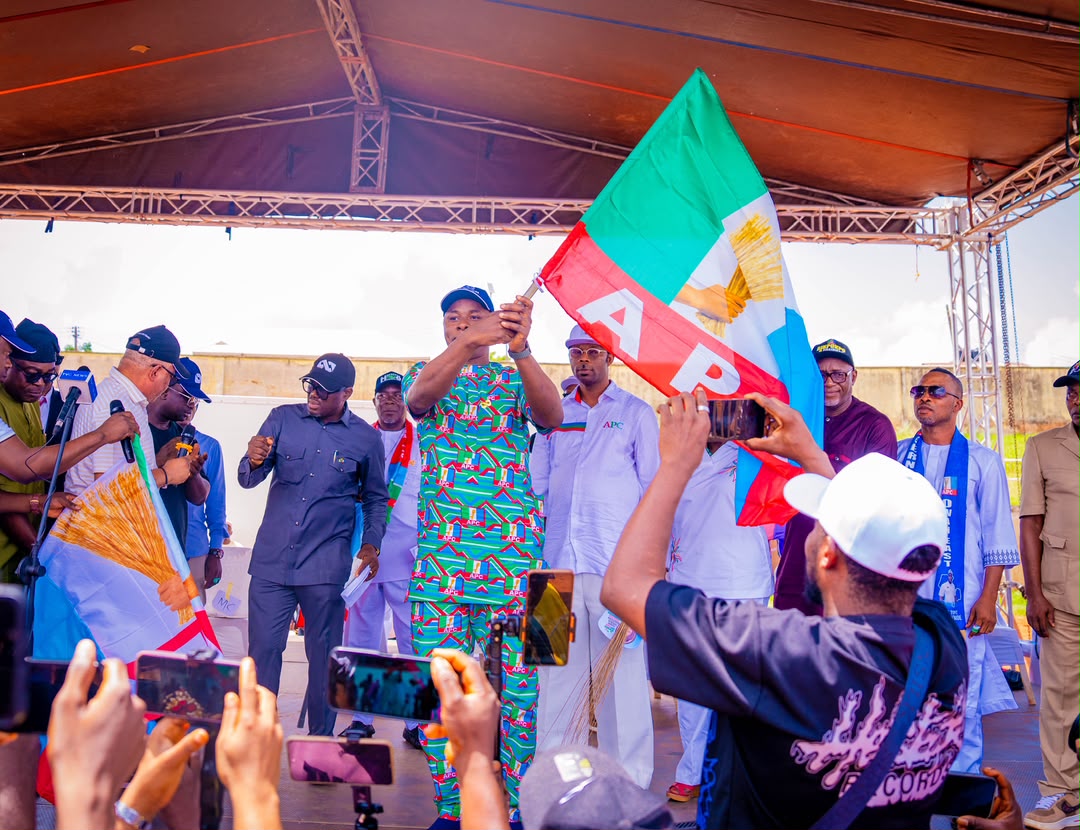 BREAKING: APC Hands Party Flag to Sunny Ekpeson, Unveils Etsako East Chairmanship Candidate