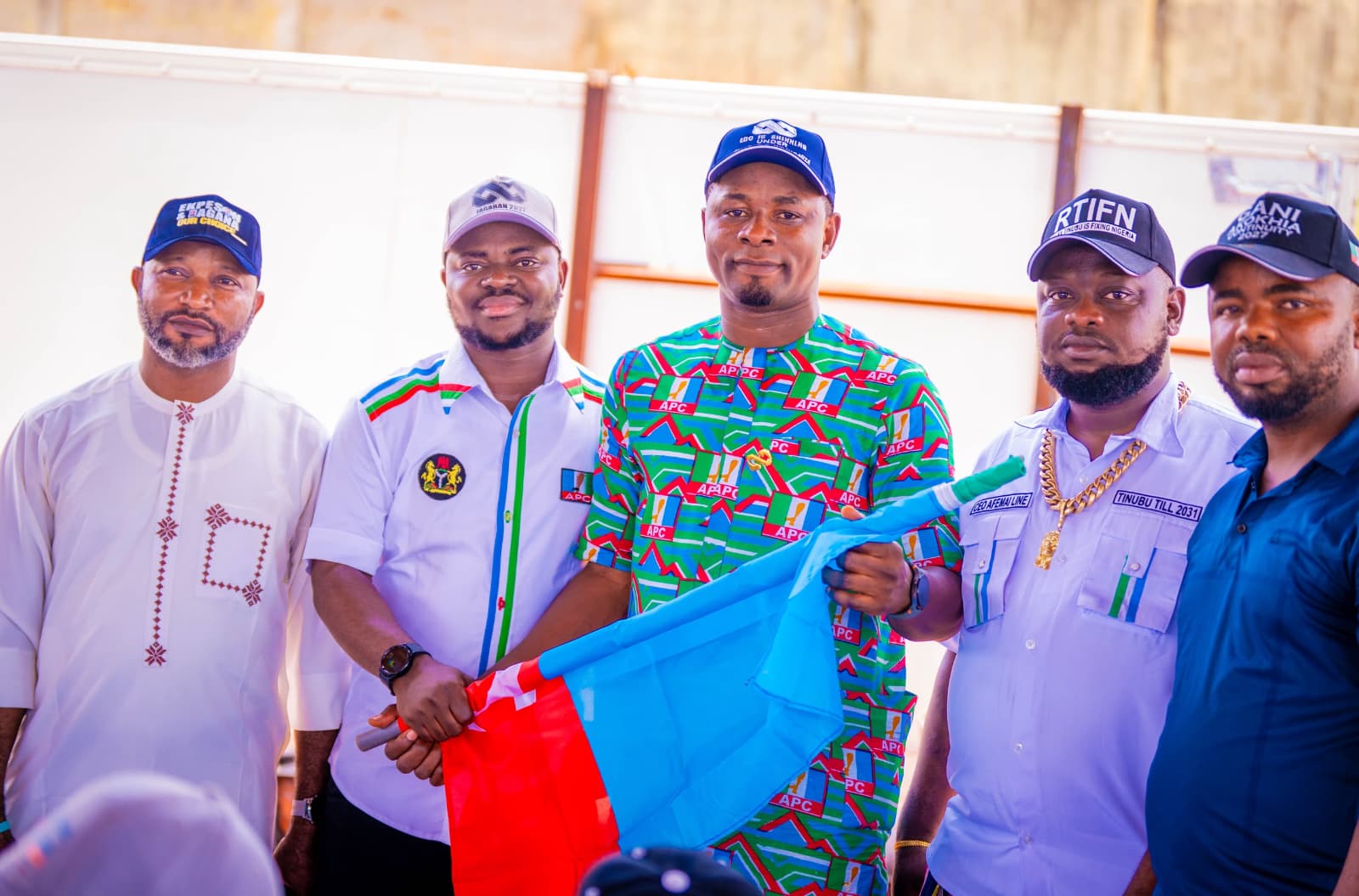 BREAKING: APC Hands Party Flag to Sunny Ekpeson, Unveils Etsako East Chairmanship Candidate