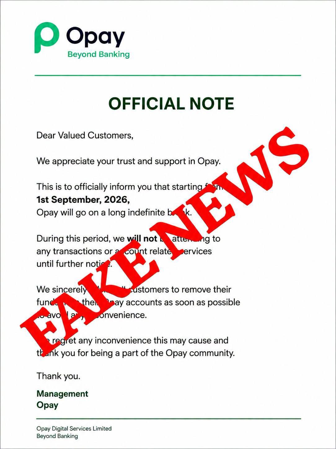 Opay Speaks On Viral Shutdown Rumour